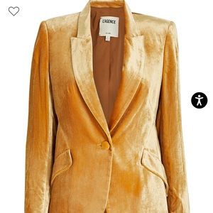 L’Agence Gold Velvet Chamberlain Blazer